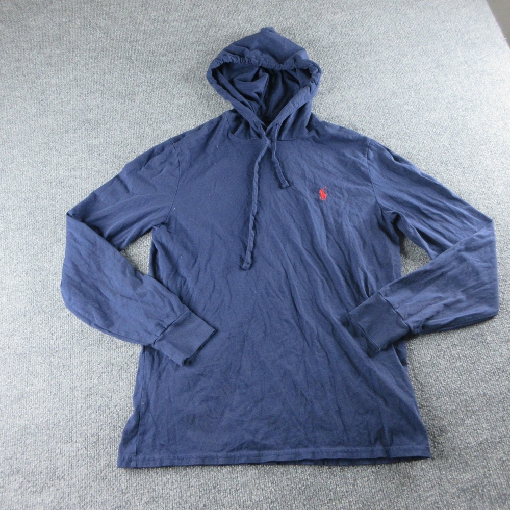 Polo Ralph Lauren Hoodie Mens Small‎ Blue Pullover Sweatshirt Pony Logo